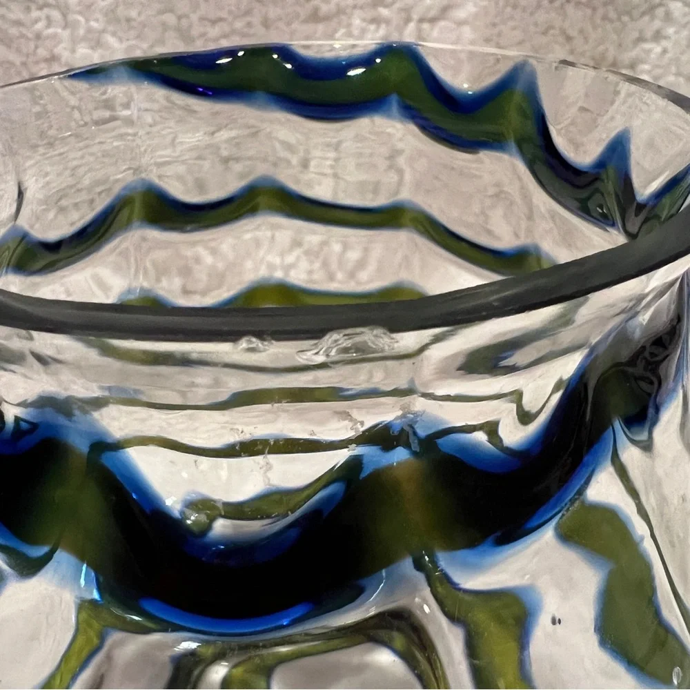 Vintage Czech Art Deco-era glass ball vase, likely by the Kralik glassworks, 30s